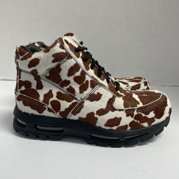 Nike Air Max Goadome Pony Hair Pack Cow Print IO4635 100 Size 8.5 Winter Boot